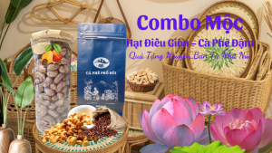 Combo Mộc | 1 hộp hạt điều rang (500g) + 500g cà phê blend (70% Robusta 30% Arabica)