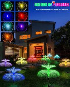 🌈 Waterproof Durable Ground Stake Light String For Patio Unique Colorful Courtyard/Multi-color Ground Plug Lights/Patio String Lights/Anti-fog Sun-resistant/Weatherproof Solar Jellyfish Lawn Light