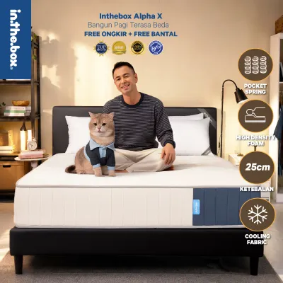 INTHEBOX ALPHA X - Kasur Springbed - FREE Bantal - Ukuran kasur 90x200 100x200 120x200 140x200 160x200 180x200 200x200