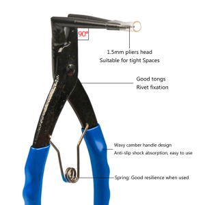 Heavy-duty Cylinder Snap Ring Pliers Internal Ring Remover Retaining Circlip Pliers 90 Degrees Bending Pliers Long Nose