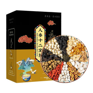 Ginseng and Polygonatum Mens Twelve Treasures Tea Mulberry Wolfberry Dodder Astragalus Lily Health Tea Bag Genuine