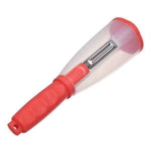 KECTTIO Easy Grip Vegetable Peeler Ergonomic Handle Storage Tube Peeling Tool Durable Multifunctional Fruit Peeler Food Prep