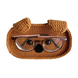 Handmade Crochet Cute Animal Theme Glasses Holder Eyeglass Protective Storage Tray for Home Desk Eyewear Organizers Gift