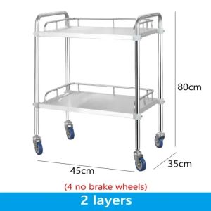 304 metal Stainless Steel Treatment cart Medical equipment Trolley Nursing Operation Mobile Support and storage trolley Kitchen Cart