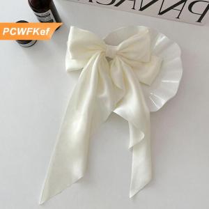 【PCWFKef】 Nơ ruy băng kẹp tóc mũ nón đơn giản thanh lịch satin mùa xuân Clip cố định kẹp tóc retro bên mũ Phụ kiện tóc đỏ