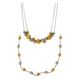 Two Tone Spherical Bead Necklace Minimalists for Casual or Formal Outfits