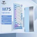 AULA M75 CNC Aluminum Wireless Mechanical Keyboard RGB Hot swappable 75% GASKET Structure Custom Gaming Keyboard With Knob. 