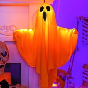 MMLUCK Có thể di chuyển Ma Halloween treo Giấy lụa Tự làm dây chuyền cửa Trang trí tiệc tại nhà Steric Đèn Led trang trí Halloween