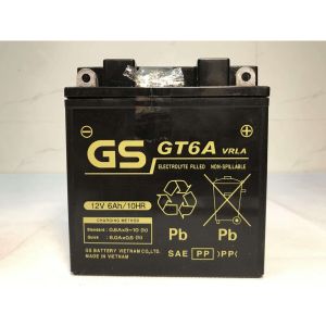 Bình ắc quy khô cho xe máy Dream Đời Đầu Wave Đời Đầu Future Đời Đầu Sirius Xăng Cơ Xe Jupiter V/R Taurus Mio Đời Đầu GS GT6A (12V-6AH)