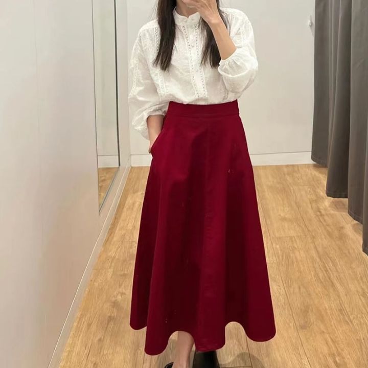 Uniqlo maroon outlet skirt