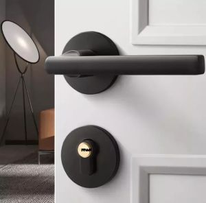 Silent Door Handle with Anti-theft Lock Core Inside Main Door Lock Set Bedroom Study Bathroom Door Door Lock Main Door Doorknob Door Handle Door Knob for Main Door for Bedroom Sliding Door Lock for House Inside Lock for Door Set