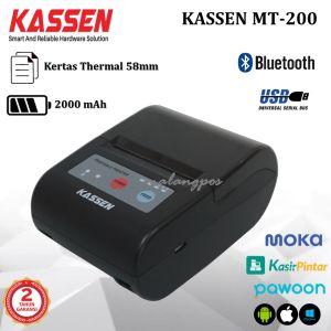 Printer Portable Bluetooth Kassen MT-200 MT200 Printer Kasir Thermal 58mm Support Qasir Mokapos