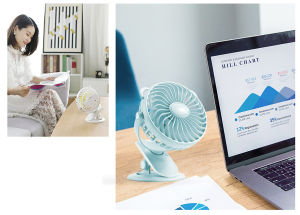 Quạt tích điện Mini S9 đa năng Xoay Góc 360 Đế Kẹp Thuận Tiện Đa Năng