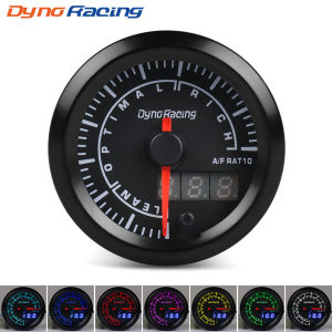 Dynoracing 52mm Dual Display Air fuel ratio gauge 7 colors Led Air fuel ratio meter Car meter with stepper motor Air/Fuel gauge