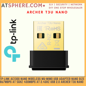 TP-LINK Tplink AC1300 Archer T3U Nano Wireless MU MIMO USB Wifi Adapter 1300Mbps Dual Band 2.4GHz 5GHz Archer T3U Nano