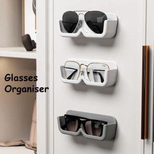 2PCS Wall Mounted Punch-Free Glasses Storage Box Plastic Rack Glasses Display Stand Sunglasses Rack Sunglasses Storage Rack Eyeglasses Accessories