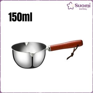 Suomi 150/300ml Stainless Steel Mini Oil Splash Pot Milk Pot Seasoning Small Pot Kitchen Cooking Supplies