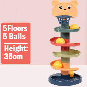 Wonderful Toys Childrens Fun Track Slide Ball Tower Shooting Stacks of High Baby Puzzle Rolling Baby Toys 9/7/5/3 Layer
