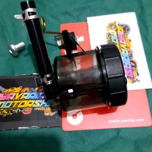 Tabung Minyak Master Rem BigSmoke / Tabung Besar + Breket Tiang Kawat Gold Universal (Untuk Semua Motor)