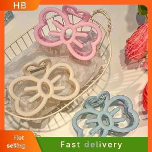 HB Korean Cute Bowknot Hair Clip Plastic Claw Clip Candy Color Crab Hair Clip For Girls Sweet Hair Claw Hair Accessories For Women