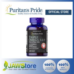 Puritans Pride Triple Omega 3-6-9 Fish & Flax Oils 120 Softgels / Item #051254