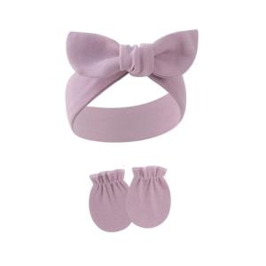 Bông băng đô cho bé mềm Băng đô co giãn cho cô gái trẻ sơ sinh Toddler phong cách Mũ Ith găng tay chống xước