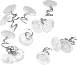 Attmu 60 Pcs Upholstery Tacks Headliner Pins Clear Heads Twist Pins for Slipcovers and Bedskirts 0.5 Inches Bed Skirt Pins