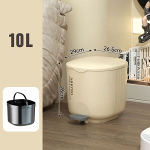 JustLiving 10L/15L Dustbin Waste Foot Pedal or Push-to Open Lid Garbage Can Multipurpose Two Way Opening Trash Can Foot Pedal Press Lid Recycling Bin Garbage Container Wastebasket