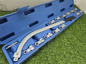 NASHI ประแจแหวนโค้ง ถอดน็อตมู่เล่ ประแจมู่เล่ ประแจถอดลูกรอกสายพาน ถอดลูกรอกสายพาน ประแจเปลี่ยนหัวได้ 13 ขนาด ส่งไว