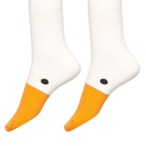 Womens Funny Goose Game Long Crew Socks Untitled Animal Novely Puppets Casual Cotton Breathable Cartoon Hosiery for Gamer Lover