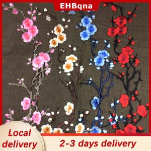 [COD]  HOT SALE Ship within 24 hours   Beautiful Embroidered Plum Blossom Flower Patch Iron/Sew on Applique Motif Craft