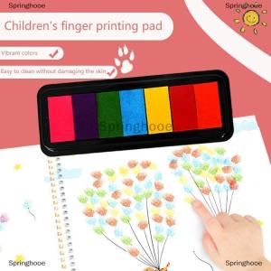 [COD] Springhooe 7 Colours Washable Finger Paint Set Kids Creative Palm Finger Paint Ink Pad Kids Paint Educational Tool Kit Drawing Inkpad Toys