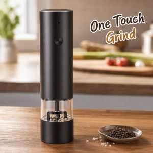 Electric Pepper Salt Grinder Stainless Steel Rechargeable Adjustable Ceramic Core One Touch Automatic Spice Mill Kitchen Tool
