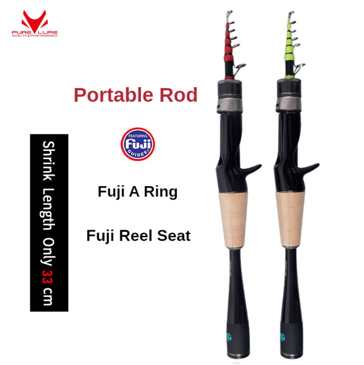 PURELURE Carry the escopic lure rod, travel rod, long shot sea rod, carbon  straight handle, fishing rod, soft adjustment