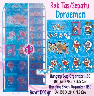 Rak Sepatu Gantung Hanging Shoes Organizer HSO Karakter DORAEMON 11 no zipper/
