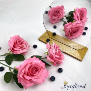 ROSE DIAMOND X3/ BUNGA MAWAR ARTIFICIAL/  DEKORASI PERNIKAHAN/ HIASAN PELAMINAN