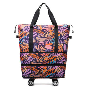 Large Capacity Dry Wet Separation Universal Wheel Double-Layer Extended Travel Bag Boarding Hand-Held Luggage Bag Sports Gym Bag