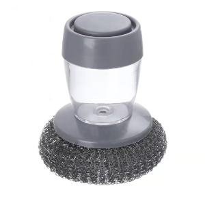 Kitchen Soap Press Dispensing Palm Brush Multifunctional Pressing Cleaning Brush Dish Washing Brush with Soap Dispenser Kitchen Scrub Brush for Pot Pan Sink Cleaning
