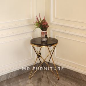 Meja Sudut Top Granit Hitam