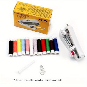 Portable Miniature Sewing Machine Handheld Manual Easy Sewing for Household Use Pocket-Sized Tailor White - 1pc Small Tailor