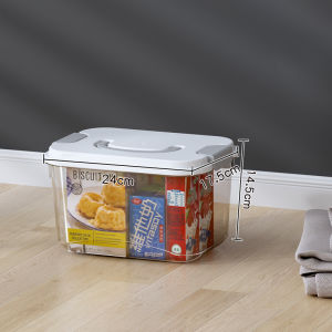 JustLiving กล่องเก็บโปร่งใสมีล้อกล่องเก็บสินค้าอเนกประสงค์วางซ้อนกันได้กล่องเก็บของเล่นกล่องจัดเสื้อผ้าหนาขนาดใหญ่กล่องใส่เสื้อผ้าพลาสติกขนมขบเคี้ยว