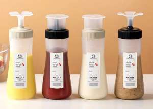 Upside down Ready to Use Japanese Bpa Free  Sauce Bottle Easy Squeeze for oil or Salad Dressings