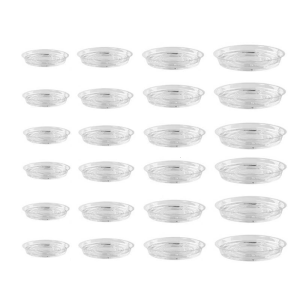 24Pcs Transparent Flower Pot Coasters Plastic Drip Trays For Indoor And Outdoor Gardening Accessories 6/8/10/12in