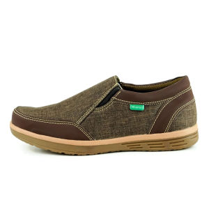 Sepatu Pria Casual Slip On Khamzo D03 Hitam Sepatu Cowok Slide Slop