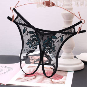 [FREESHIP + ÁP MÃ GIẢM 10%] Quần Lót Nữ Lọt Khe Xuyên Thấu Xẻ Đáy Thêu Hoa Hồng Đối Xứng Gợi Cảm Freesize Dưới 60Kg