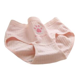 Nhật Bản Phong Cách Thỏ Mèo Bàn Chân In Phụ Nữ Của Cô Gái Tóm Tắt Mềm Cotton Vải Quần Lót Trung Tăng Đồ Lót Quần Lót