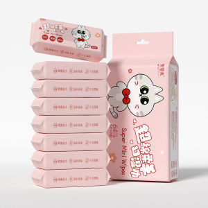 《 𝟴 𝗕𝗔𝗚𝗦 / 𝗣𝗔𝗖𝗞 》Multipurpose Disposable Wet Tissues Mini Non Alcohol Fragrance Free Children Baby Cleaning Wet Wipes Tisu Basah 湿纸巾