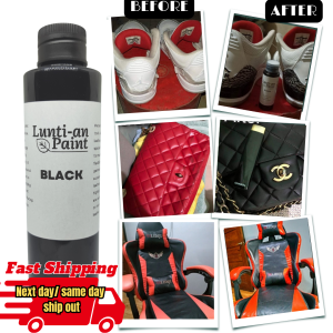 Black Matte Leather Paint Midsole Paint Shoe Paint Sneakers Paint DIY Shoe Restoration Paint Acrylic and Non Acrylic for Leather Bags shoes and wallets Water based Paint