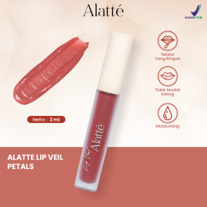 Alatte Lipstik Shade Petals Lipveil Lipcream Moisture Velvet Finish BPOM