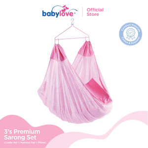 Babylove 3s Premium Sarong Netting Set (Cradle Net + Matrress Pad + Pillow)